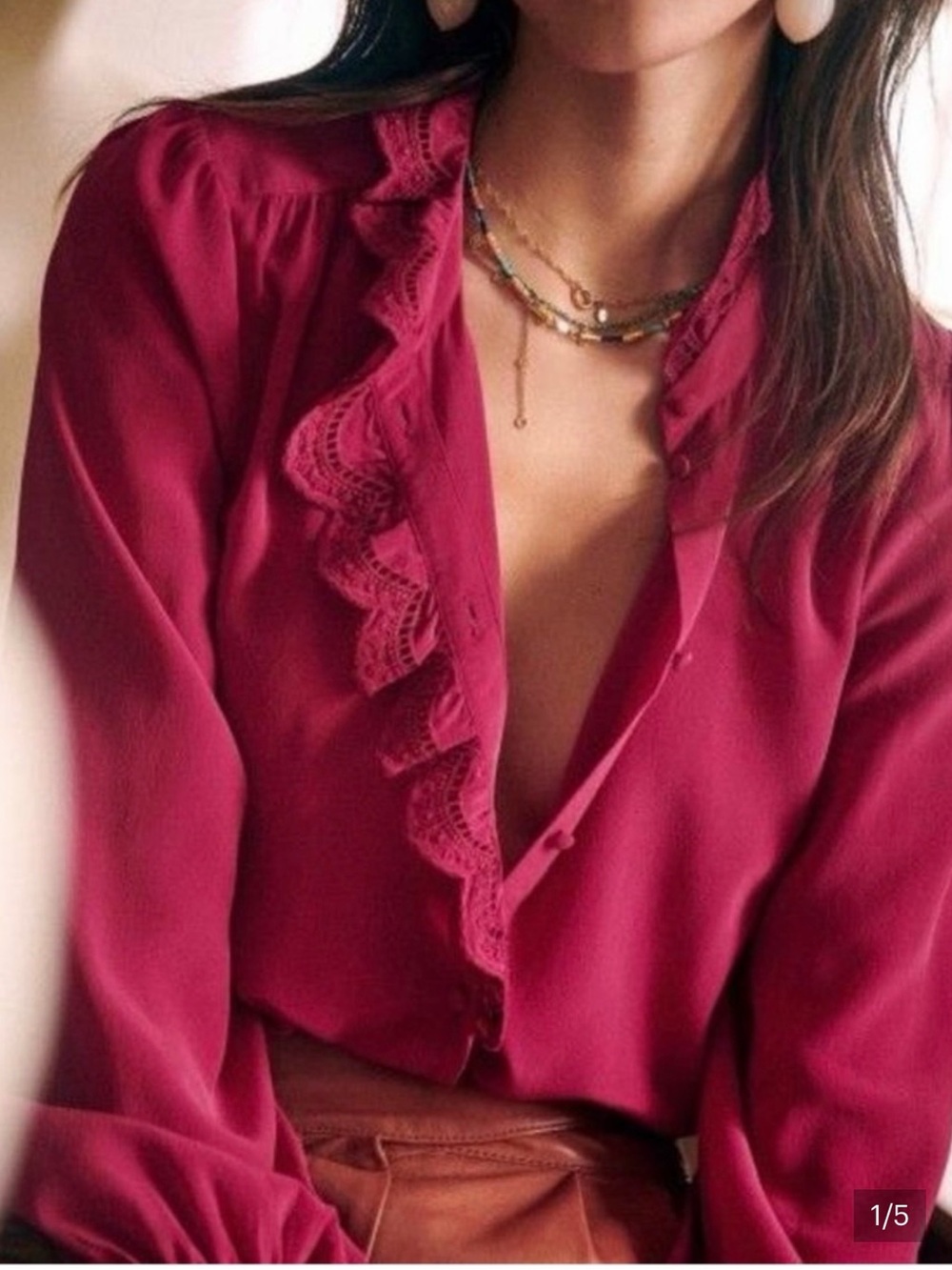 Sézane Chemise Chloe Bougainviller Blouse